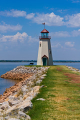Fototapeta na wymiar Lighthouse at Hefner lake
