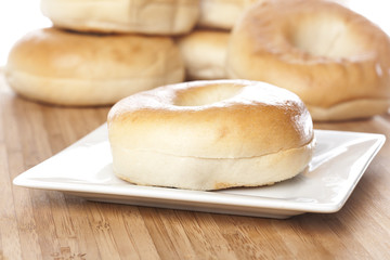 A fresh plain bagel