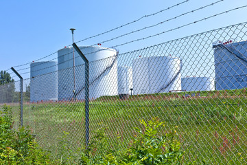 Big white industrial tank
