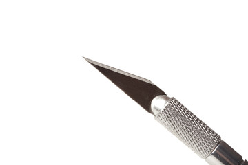 A shiny silver cutting utensil