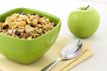 healthy muesli breakfast