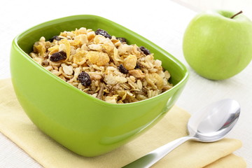 healthy muesli breakfast