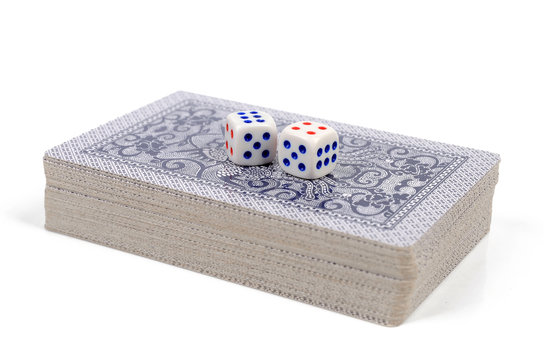Dice and playing cards