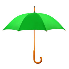 Opened green umbrella