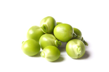 fresh green peas  isolated on white