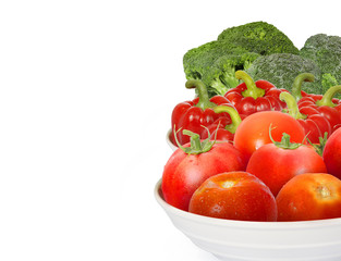 Tomato pepper and broccoli