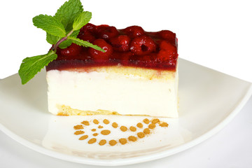 Raspberry cake isolated