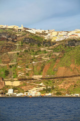 Fototapeta na wymiar Przerwa na Santorini Ipad