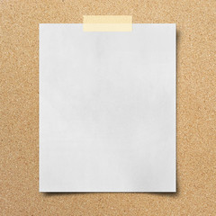 note paper on cork board background