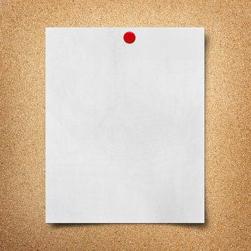 Note Paper On Cork Board Background