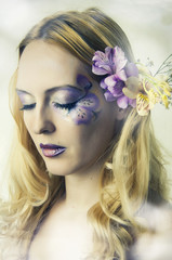 Naklejka premium Portrait of young beautiful woman