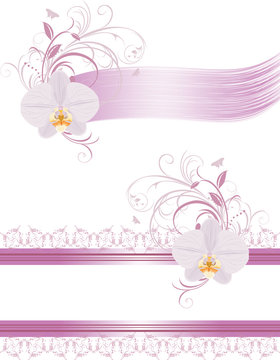 Decorative elements for design with orchids