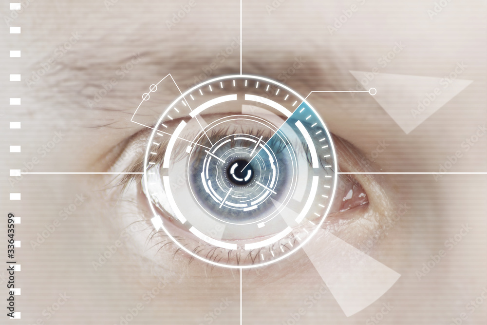 Poster technology scan man's eye for security or identification