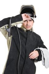 Welder on a white background.
