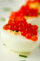 Eggs with caviar