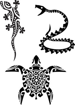 Reptile tribal tattoo