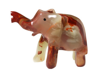 Figurine of an elephant from a jasper isolated