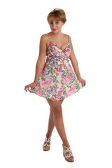 Smiling female in summer dress