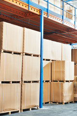 warehouse cardboard boxes arrangement indoors