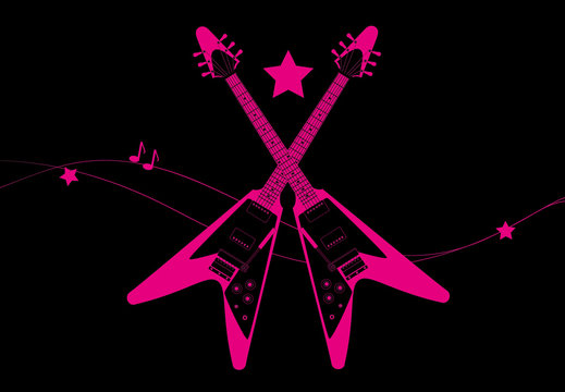 Chitarre elettriche rosa
