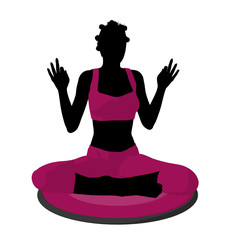 African American Female Yoga Illustration Silhouette