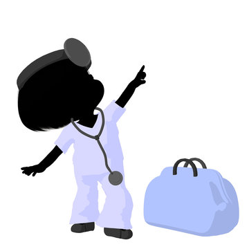recommend clip art: Little Doctor Girl Illustration Silhouette