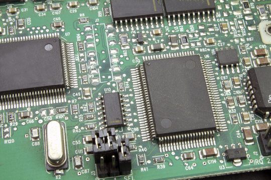 electronic circuit boards and solder components with chips