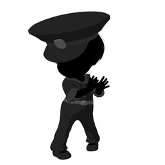 Little Police Girl Illustration Silhouette