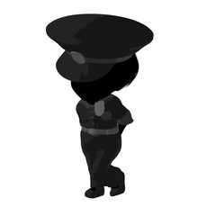 Little Police Girl Illustration Silhouette