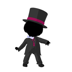 Little Top Hat Girl Illustration Silhouette