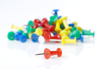 A colorful thumb tack