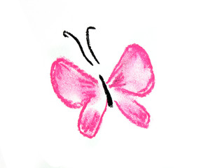 pink butterfly simple illustration