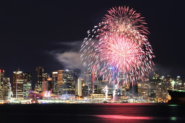 Canada Day fireworks in Downtown Vancouver