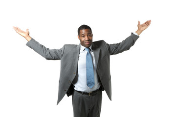 african man on white background, businessman