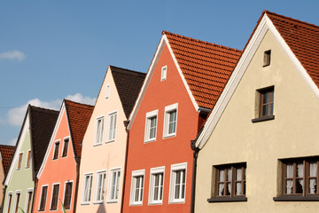 Fototapeta na wymiar Typical colorful houses in Schongau, Germany