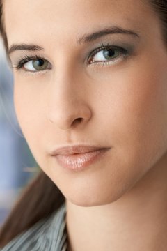 Facial portrait of beautiful young woman