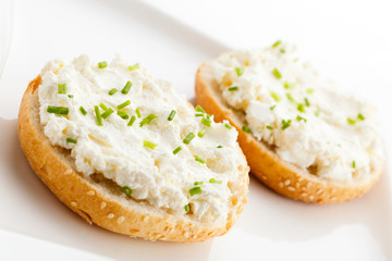 Sandwiches - kaisers with cream cheese