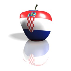 Mela con bandiera Croata e riflesso