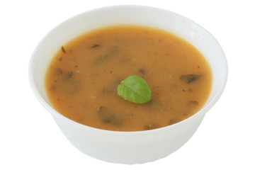 Spinach soup in a bowl
