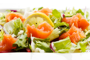 Smoked salmon with vegetables