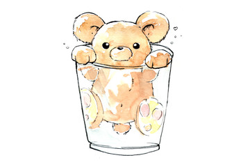 Orsetto in un bicchiere