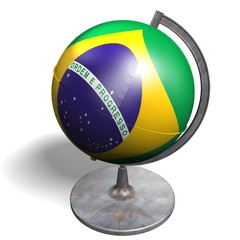 MAPPAMONDO CON BANDIERA BRASILE