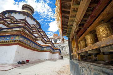 Buddhist prayer wheels