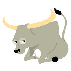Vector illustration of Taurus in cartoon style