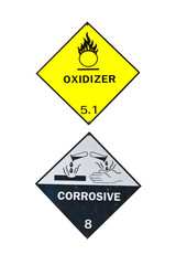 Obraz premium Corrosive and Oxidizer Sign