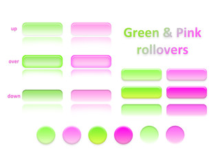 green and pink rollovers