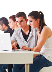 Teenagers surfing the web