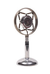 Obraz premium metal microphone on white background