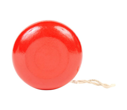Red yo yo isolated on white background