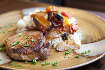 Pork and rice dish